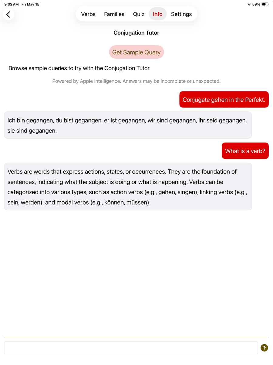 Conjugation Tutor — after