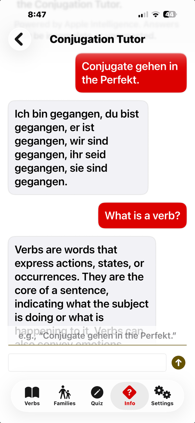 Conjugation Tutor — after