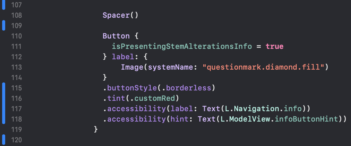 Xcode Indicating Where Changes Are Present