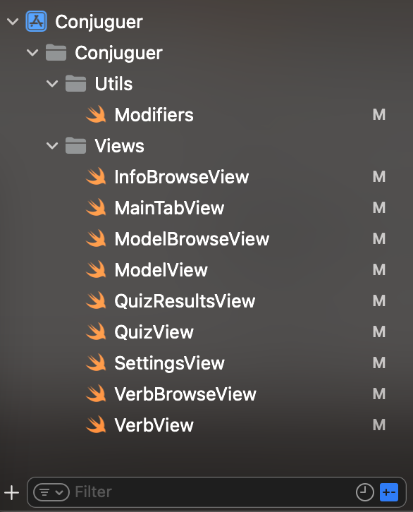 Xcode Project Navigator Showing All Modified Files